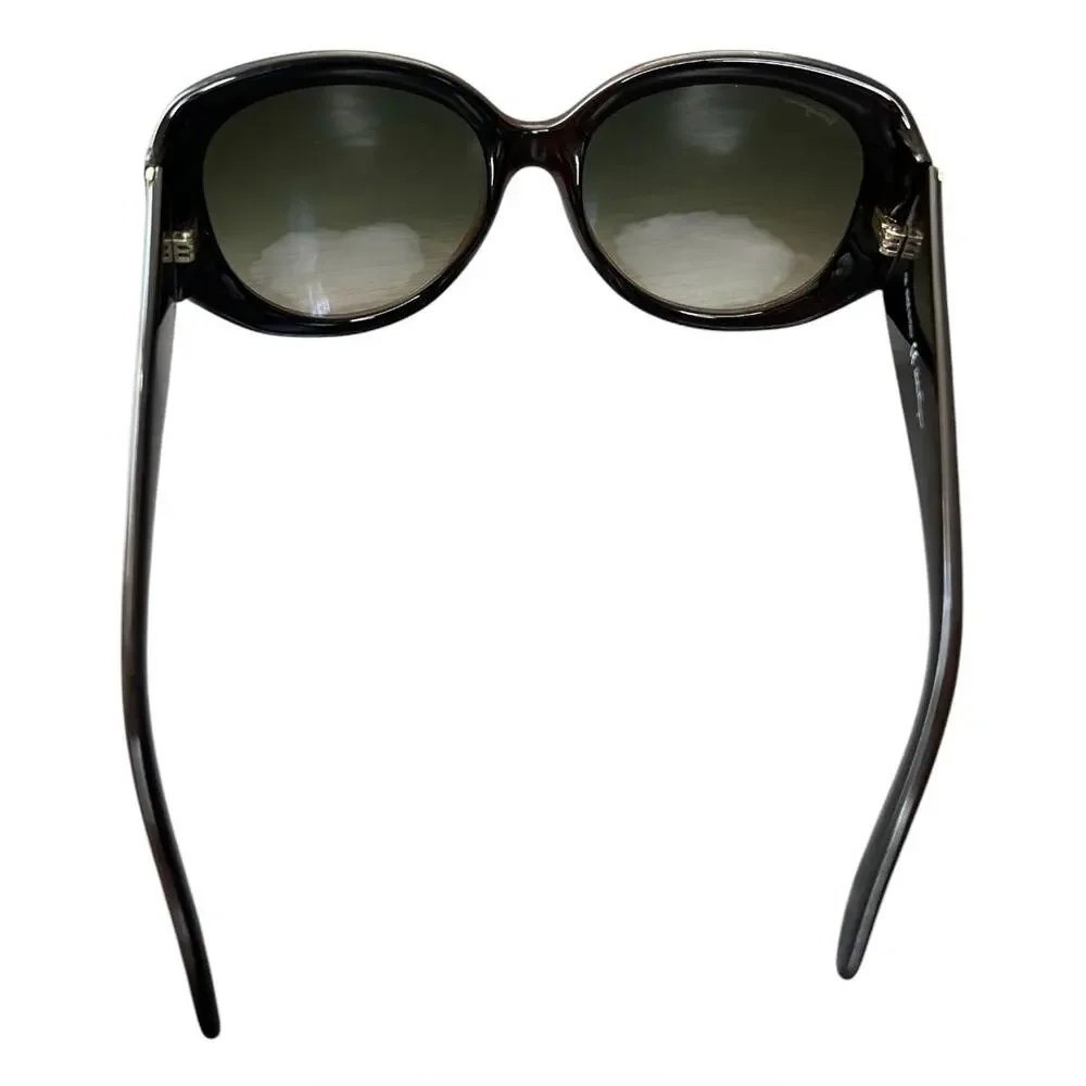 Salvatore Ferragamo brown oversized oval sunglasses tortoise shell frame Y2K